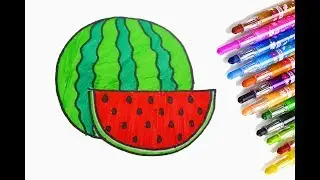 How to Draw Watermelon Coloring Pages Fruit | Kids Learn Drawing | Art Colors for Children