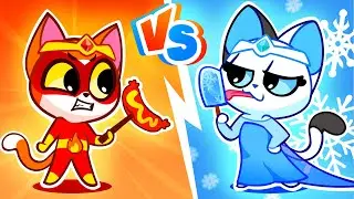 ❄️ Comida fría VS. caliente🔥 Reto de aprender opuestos para bebés + historias animadas 😻 Purr-Purr