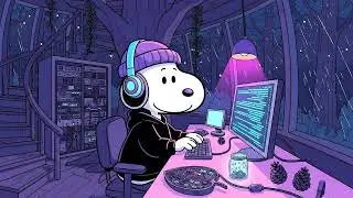 Snoopy&rsquo;s Rainy Treehouse Night 🌧️ Boom Bap Lofi Beats for Work, Study & Unwind ☕️ Steady Rain Vibes