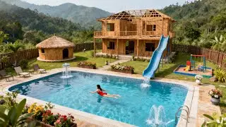 The young woman built her dream house, complete with a swimming pool, in just 247 days