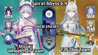 NEW !! C1 Mizuki Lunar Charged & C0 F2P Zibai Team - Spiral Abyss Floor 12 Genshin Impact 6.4
