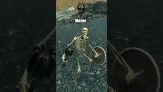 Meme VS Original: Skeleton Banging Shield💀 #shorts #skeletonbangingshield #skyrim #elderscrolls