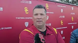 USC Football - Josh Henson talks about Jonah Monheim's move from left tackle to center