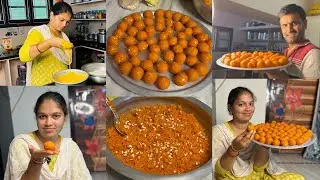 1kg పిండికి 65 లడ్డులు👍 గరిటతో గరిట లేకుండా కూడా రెండు రకాల బూంది తో మోతిచూర్ లడ్డు👌#mpv#sweets#mdtv