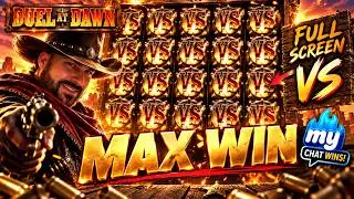 I HIT 7,400x for $14,000+ on DUEL AT DAWN! 🤯 MAX WIN for Chat! #slots #gambling #onlineslots