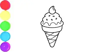 Ice cream Drawing, Painting & Coloring For Kids and Toddlers_ Child Art