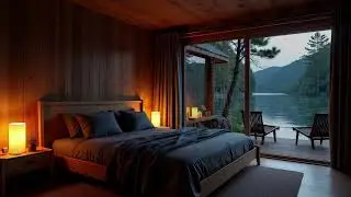 Soft Night Rain and Piano Music | Sleep in a Warm Cozy Bedroom, Relieve Stress & Anxiety