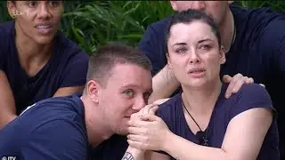 Aitch & Shona McGarty ‘Get Rather Cosy’ on Floor in I’m A Celebrity Pillow-Fight MomenIn a playful t