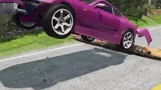 cars vs fallen Tree 1 _ Car Games