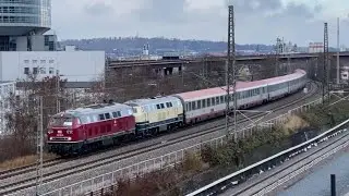 NeSA 218 155 + 218 446 mit IC 119 in Stuttgart-Untert&uuml;rkheim