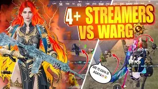 WARG VS 4+ STREAMERS 🔥 | 1v4 Against Pro Conqueror Streamers In Toughest Lobby 🤯 | BGMI | PUBG |