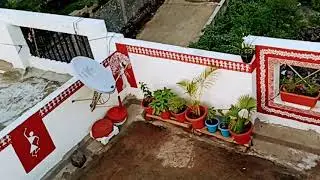 warli Painting on terrace walls