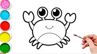 How to draw crab 🦀 step by step very easy drawing for beginners for kids and toddlers.