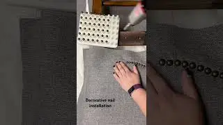 Installing decorative nails the easy way!  #furniture #upholstery #decorativenails #meitenailgun