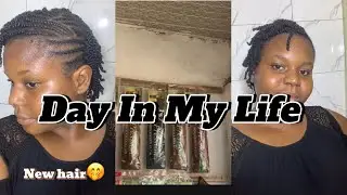 VLOG: Braiding My Natural Hair For The First Time 🤭||Day In My Life 