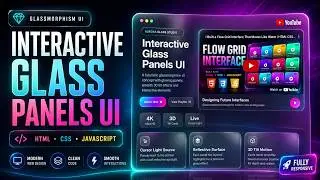 Interactive Glass Panels UI with HTML, CSS & JavaScript