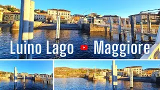 Lake Maggiore Towns: Luino Lago Maggiore Italy in winter from the boat