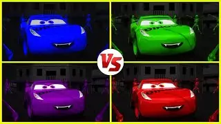 Coffin Dance Lightning McQueen 🚗🔥 | Color Battle 🔵🟢🟡🔴 | Funny Cars#car #mcqueen,#coffindance,