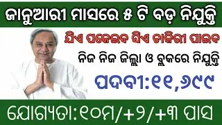 January Month Top Odisha Government Jobs 2024 ! Odisha Government Jobs 2024 ! Odisha Jobs
