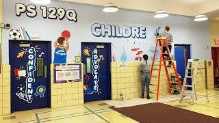 Timelapse  P. S.  129 Q The Patricia Larkin School-  Mural 1