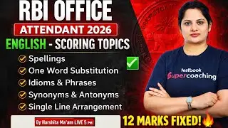 RBI Office Attendant 2026 |  Vacab Synonyms & Antonyms. One word For RBI Attendant |Harshita Mam