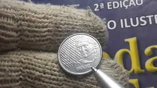 Moeda de dez centavos ano 1997 duplo Brasil valor catalogado