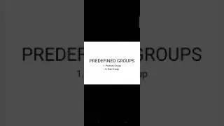 Explainaition of subgroup... Completed the Predefined group's in Tally...