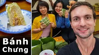 Making Vietnamese Sticky Rice Cakes (B&aacute;nh Chưng) For Tết Lunar New Year Holiday