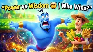 Power vs Wisdom 😱🧠 | Chalaak Jin vs Aqalmand Kisan 🌽👳&zwj;♂️ | Moral Story #ai #animation #story