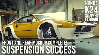 COMPLETE! Corvette Spindles and Custom Control Arms Mounted to the K-Swap Ferrari Build - Ep. 56