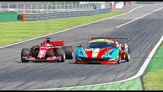 Ferrari F1 2018 VS Ferrari 488 GTE - Monza