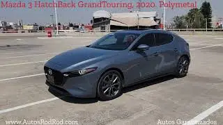 Mazda3 HatchBack Grand Touring, 2020, Gris Polymetal con Negro piano, piel Roja. AutosRodRod