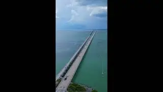 Key West Seven mile bridge- drone view