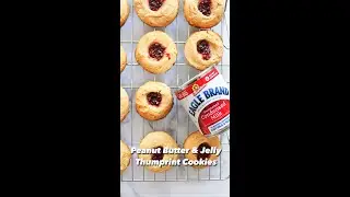 Peanut Butter & Jelly Thumbprint Cookies #shorts