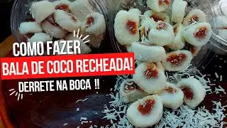 Como Fazer Bala de Coco Recheada - Derretem Na Boca