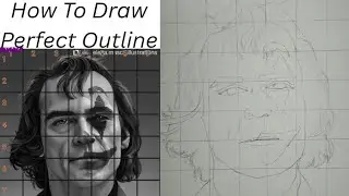 Joker drawing using grid line method| tutorial Step ByStep | Sanjuarts