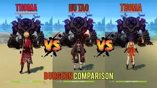 Thoma vs Hu Tao vs Xianggling Burgeon comparison, Who is the best burgeon gameplay......!!!#hutao