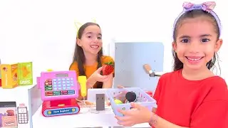 Lana and Vera | Supermarket Pretend Play 🛒🍎