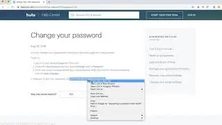 How to CHANGE HULU PASSWORD?