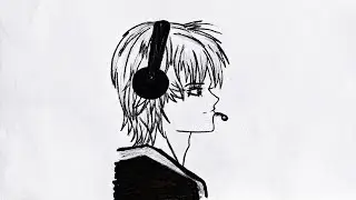 How to draw anime Boy wearing headphones🎧 | Shah Drawing Course