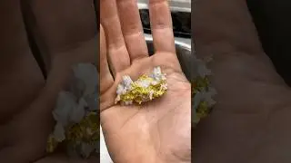 Gold specimen before and after acid treatment