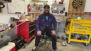HARBOR FREIGHT Friday!  Improving their (barely) rolling SHOP STOOL with a BONUS at the end