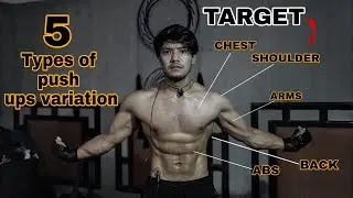 5 types of push ups variation target full body | Nepali fitness channel