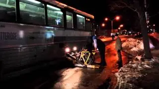 MTA Bus: MCI D4500CL #3308 On The BxM7 Express Bus @ Co-Op City Blvd & Carver Loop. WHEELCHAIR LIFT