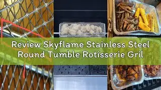 Review Skyflame Stainless Steel Round Tumble Rotisserie Grill Basket for Partitioned Food Grilling -