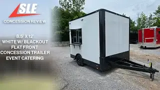 8.5' X 12' White With Blackout Concession Trailer Flat Front Event Catering