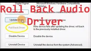 how to Roll Back Audio driver