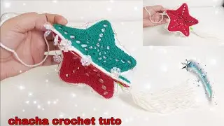 Tuto décoration de Noël : une étoile filante au crochet très facile a faire.