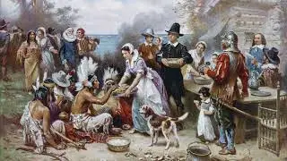 Art Wallpaper - The First Thanksgiving, 1621 (Jean Leon Gerome Ferris, 1915) - 12 Hours