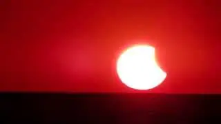Partial Solar Eclipse at Sunset October 23 2014 Treasure Island Beach, FL